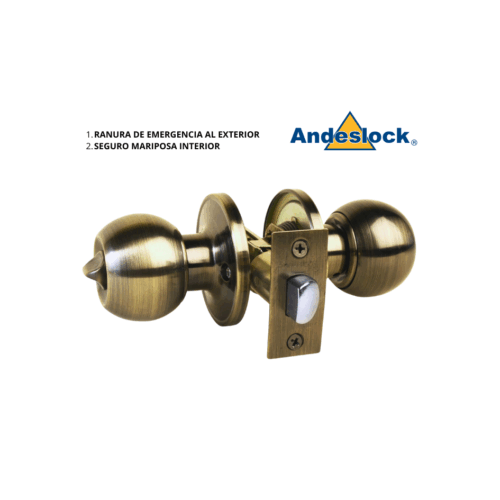 Cerradura de Pomo Bola: Baño-Dormitorio