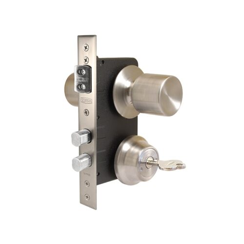 Cerradura-de-Pomo-4180-pomo-exterior-interior-libre-para-uso-oficina-cocina-patio-vista-izquierda Cerradura de embutir con pomos exterior e interior libre cilindro a ambos lados, vista izquierda.