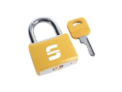 Candado de aluminio con gancho de acero, anticorrosión fácil de identificador de color llave – candado color amarillo