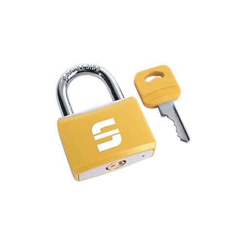 Candado de aluminio con gancho de acero, anticorrosión fácil de identificador de color llave – candado color amarillo