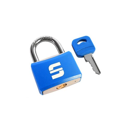 Candado de aluminio con gancho de acero, anticorrosión fácil de identificador de color llave – candado color azúl