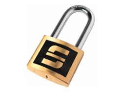 Candado de 60mm bronce forjado, gancho largo de acero protegido. Sistema de cierre mediante traba de doble bola de acero inoxidable