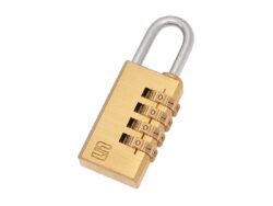 Candado Clásico Combinación de 4 dígitos de 28 mm bronce, gancho de acero protegido