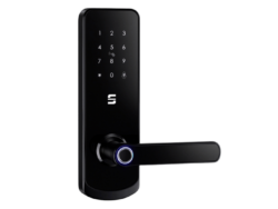 cerradura-digital-A230H-scanavini-bluetooth-instalado-departamento-color-negro-lado-izquierdo Cerradura digital A230H, tecnología bluetooth para acceso principal en residencias y oficinas, color negro