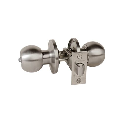 Cerradura de pomo tipo bola para uso en baño o dormitorio color acero inoxidable