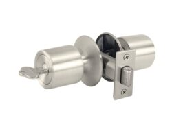 cerradura-pomo-bola-uso-oficina-cocina-patio-acero-inoxidable-giro-derecha-4041 Cerradura de Pomo, uso oficina, cocina o patio con cilindro en ambos pomos, backset de 60 mm color acero inoxidable