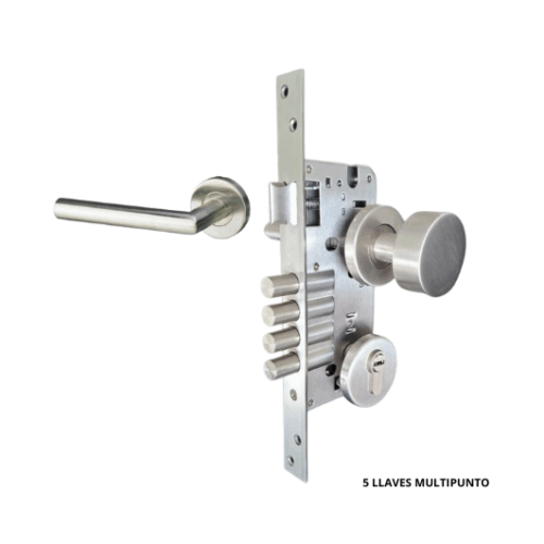 2 Cerradura de Embutir AE80M/TIP Acero inox – Acceso Principal
