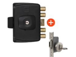 Combo FORZA + Cerradura 1090 de embutir, puerta corrediza