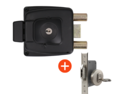 Combo cerradura de sobreponer 2002 + Cerradura 1090 de embutir, puerta corrediza