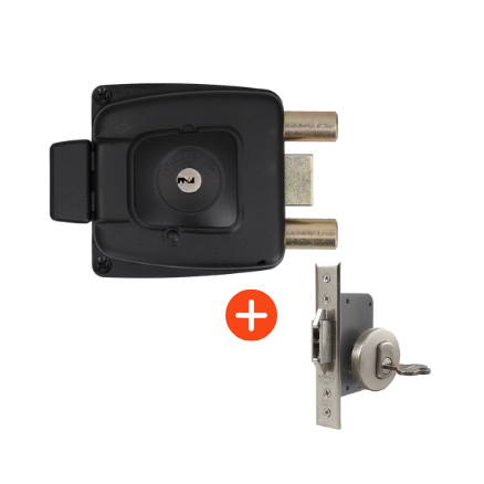 1 Combo cerradura de sobreponer 2002 + Cerradura 1090 de embutir, puerta corrediza