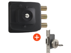 Combo cerradura de sobreponer 2070 + Cerradura 1090 de embutir, puerta corrediza