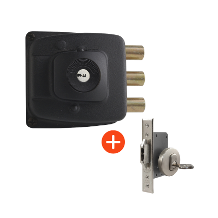 Combo cerradura de sobreponer 2070 + Cerradura 1090 de embutir, puerta corrediza