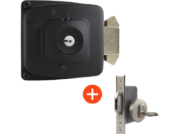 1 Combo cerradura de sobreponer 2090 + Cerradura 1090 de embutir, puerta corrediza