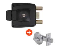 Combo cerradura de sobreponer 2002 + Cerrojo 4004 con seguro mariposa interior