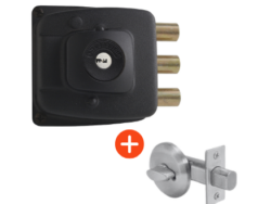 2 Combo cerradura de sobreponer 2070 + Cerrojo 4004 con seguro mariposa interior