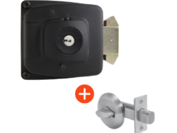 2 Combo cerradura de sobreponer 2090 + Cerrojo 4004 con seguro mariposa interior