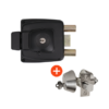 3 Combo cerradura de sobreponer 2002 + Cerrojo AX70 con cilindro en ambos lados