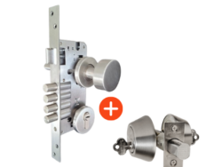 Combo Cerradura Principal + Cerrojo AX70 con cilindro en ambos lados