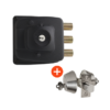 3 Combo cerradura de sobreponer 2070 + Cerrojo AX70 con cilindro en ambos lados