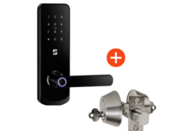 3 Combo de cerradura digital A230H-NK + Cerrojo AX70 con cilindro en ambos lados