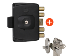 Combo FORZA + Cerrojo AX74 Cilindro exterior, Seguro interior.