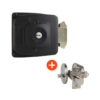 4 Combo cerradura de sobreponer 2090 + Cerrojo AX74 Cilindro exterior, Seguro interior.