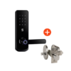 4 Combo de cerradura digital A230H-NK + Cerrojo AX74 Cilindro exterior, Seguro interior.